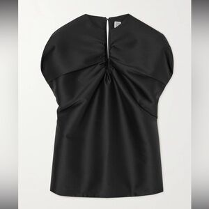 TOTÊME gathered split neck evening top